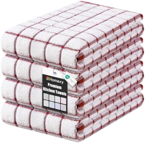 Homaxy Premium Kitchen Towels, Check Design by Homaxy