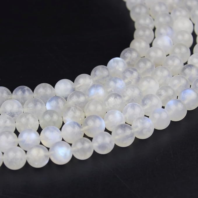 MJDCB Natural Round Stone Beads 6mm Blue Moonstone Loose Gemstone Beads - Image 4