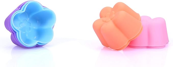 Mini Silicone Muffin Cups, 24 Pack Reusable Cupcake Molds, Begonia | Nonstick 2 - Image 3