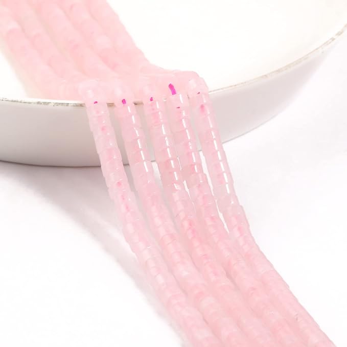 150Pcs 4×2mm Natural Rose Quartz Spacer Stone Beads - Image 6