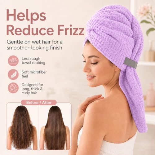 Large Microfiber Hair Wrap Towel - Image 5