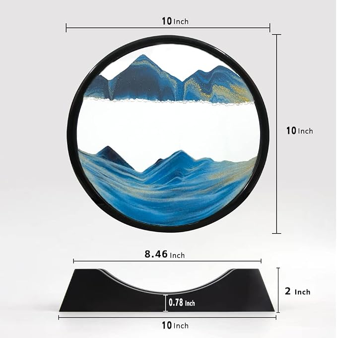SOFLIY 3D Dynamic Sand Art Liquid Motion, Moving Sand Art Picture Round Glass - Image 6