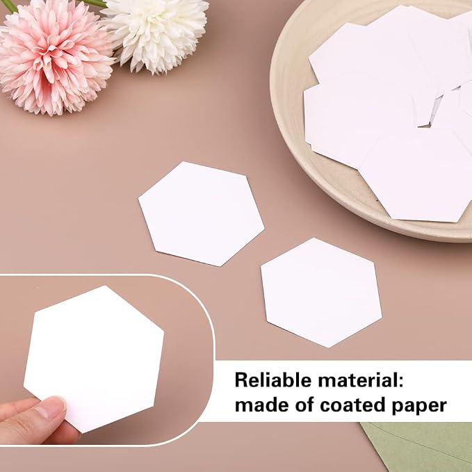 300 Count Paper Piecing Shapes Hexagon Paper Piecing Templates Quilting - Image 3