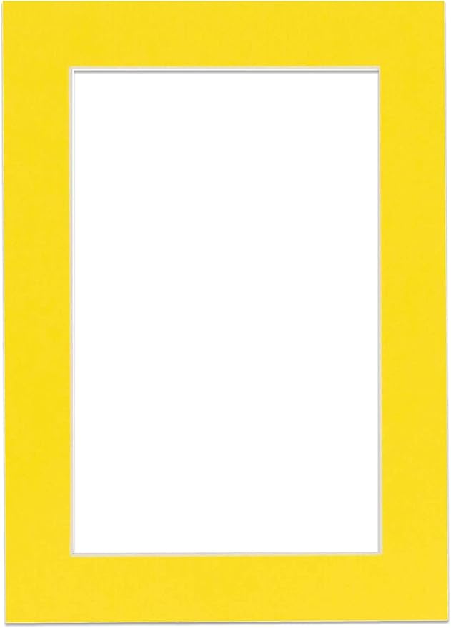 11x14 Mat for 8.5x11 Photo - Precut Yellow Picture Matboard for Frames Measuring 11 x 14 Inches - Bevel Cut Matte to Display Art Measuring 8.5 x 11 Inches - Acid Free ONE MAT