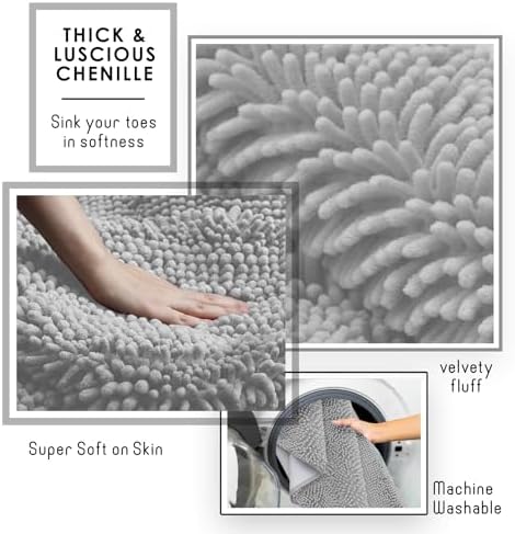 Hearth & Harbor Bathroom Rugs, Chenille Bath Mat - Image 7