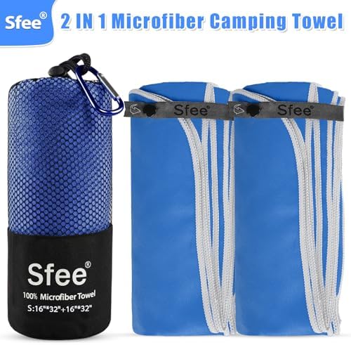 Sfee 2 Pack Microfiber Travel Towel, Quick Dry Camping Towel Super Absorbent - Image 4