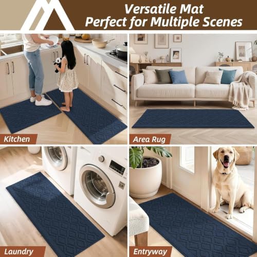 COSY HOMEER Kitchen Rugs Sets of 2 Non-Slip Washable, 60x24Inch/35X24Inch - Image 7