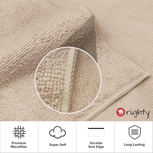 Orighty 6-Pack Brown Hand Towels, 16x28 inch Microfiber Gym Towels - Image 4