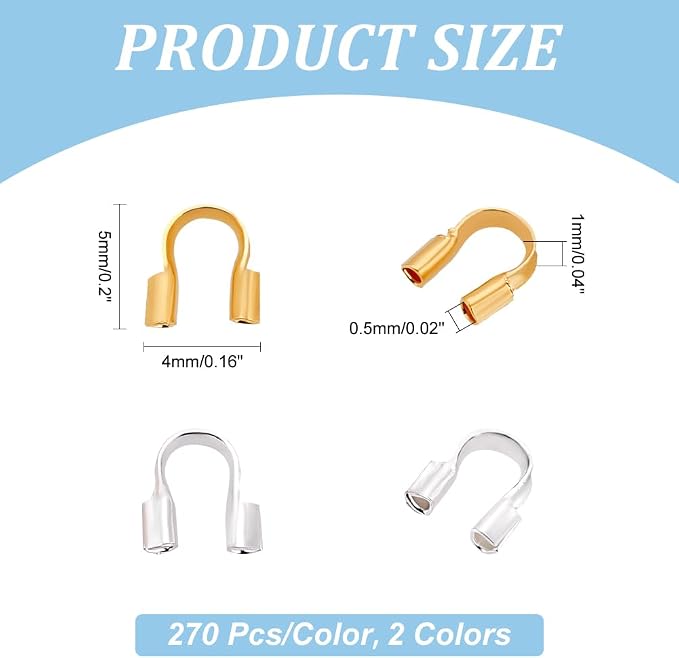 PH PandaHall 540pcs 6 Colors Brass Wire Guardian, Wire Guard Thread Protector - Image 2