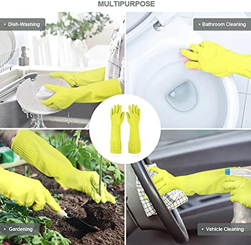 Mamison Rubber Dishwashing Gloves, Non-Slip Kitchen, 2 Pairs - Image 4