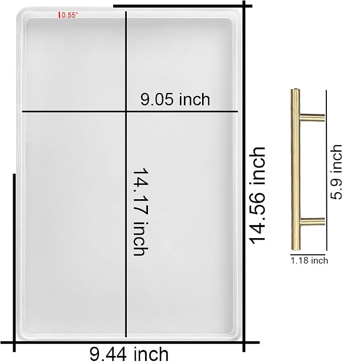 RESINWORLD 14" x 9" x 0.5" XL Large Rectangle Mold, Deep Serving Tray Mold - Image 2