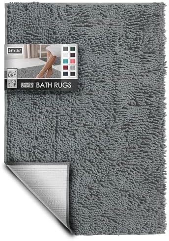 Hearth & Harbor Bathroom Rugs, Chenille Bath Mat by HearthHarbor