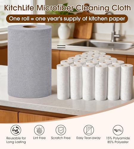 KitchLife Microfiber Cleaning Cloth Roll, 100 Pack - Image 3