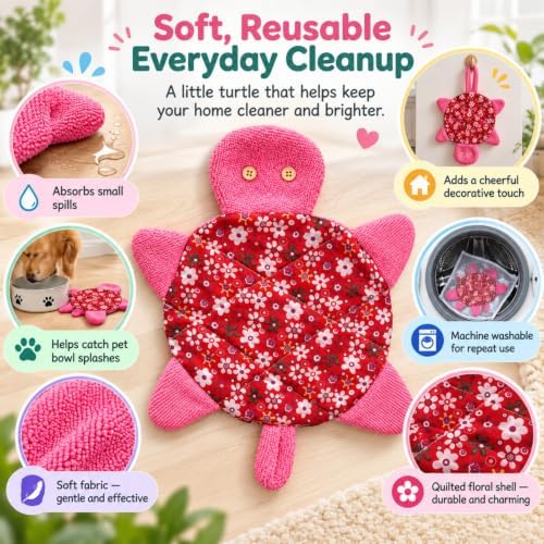 Floor Turtle Foot Mop, Washable Spill Towel, 1 Pack - Image 2