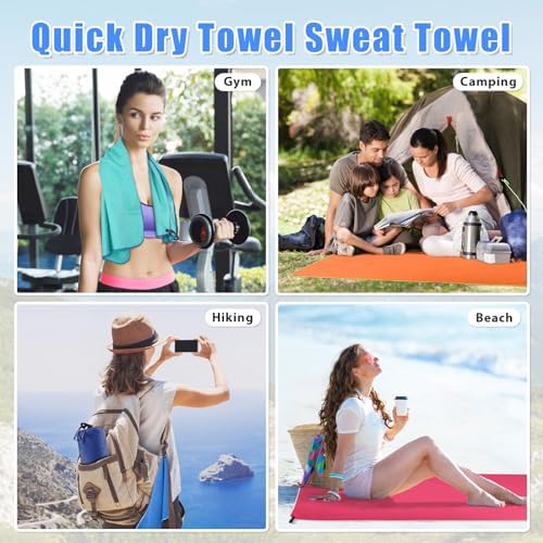 Sfee 2 Pack Microfiber Travel Towel, Quick Dry Camping Towel Large Beach Towel - Image 4