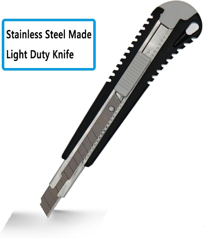 9mm Snap Off Utility Knife 3 Pack High Hardness Retractable Box Cutters - Image 2