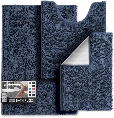 Hearth & Harbor Bathroom Rugs, Chenille Bath Mat by HearthHarbor