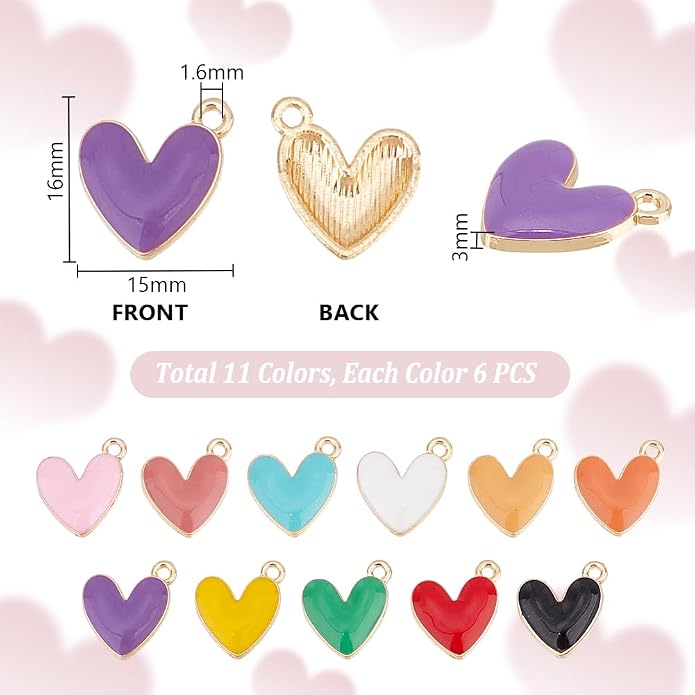 PH PandaHall Heart Pendart Charms - Image 2