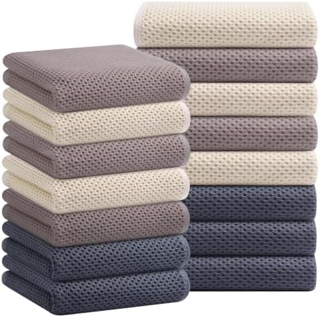 Homaxy 100% Cotton Waffle Weave Kitchen Towels, Mixed Color by Homaxy