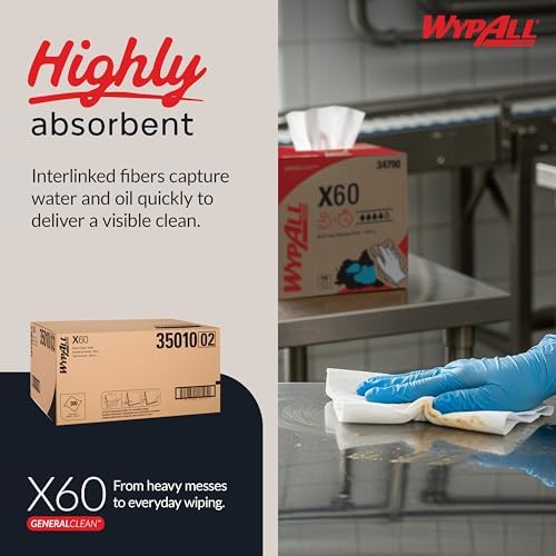 WypAll GeneralClean X60 Multi-Task Cleaning Cloths, 3 x 100 Towels - Image 4