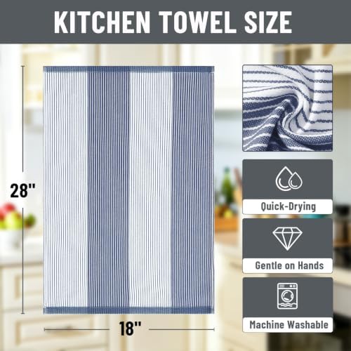Homaxy Premium 100% Cotton Kitchen Towels 18"x28", 6 Pack - Image 2