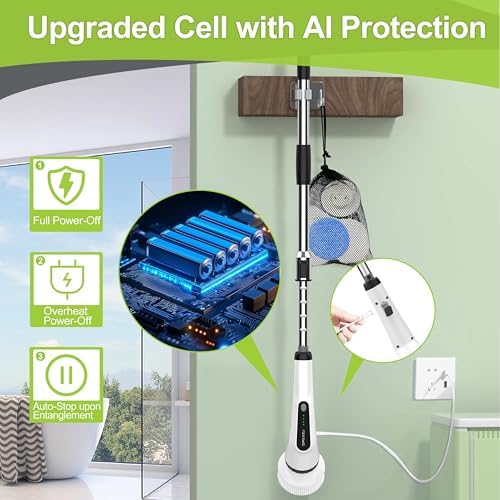 Dreazu Electric Spin Scrubber, Cordless Shower Scrubber - Image 6
