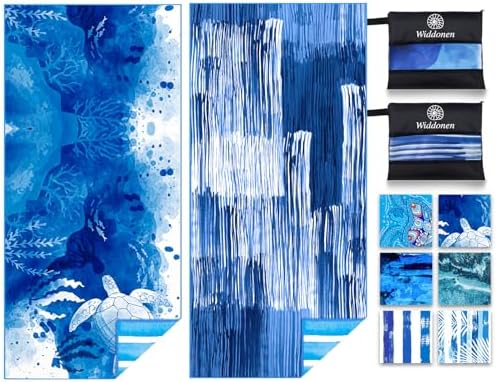 Widdonen Microfiber Beach Towel, Extra Large 2 Pack-71x32 by WIDDONEN