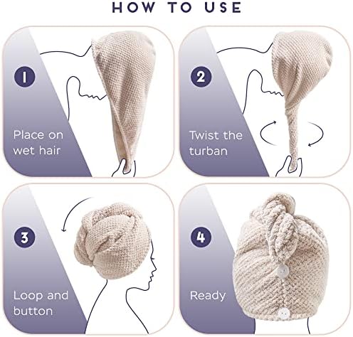 SimpleField 2 Pack Microfiber Hair Towel Wrap - Image 6