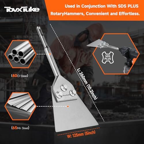 TovxTuke SDS Plus Floor Scraper Chisel, 5 X 11 Inch Tile Removal Bit - Image 2