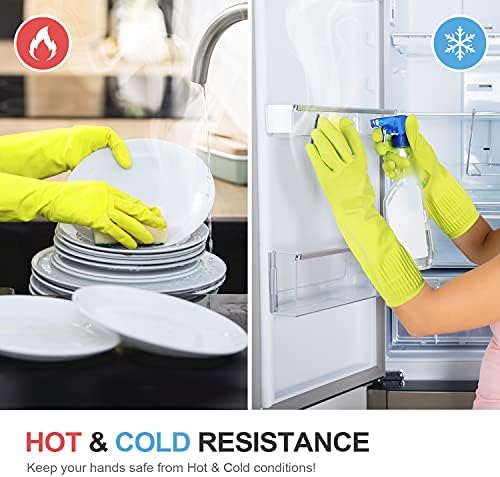 Mamison Rubber Dishwashing Gloves, Non-Slip Kitchen, 2 Pairs - Image 5