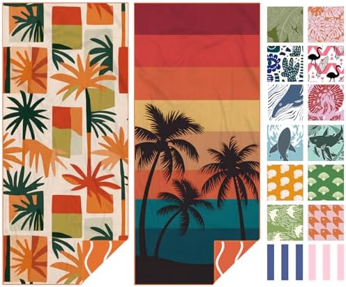 Eunzel 2 Pack Microfiber Beach Towel, Quick Dry Travel Towel Large Sand Free by EUNZEL