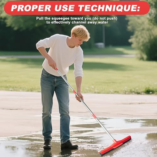 Floor Squeegee Scrubber with 51" Adjustable Pole & EVA Foam Blade – - Image 3