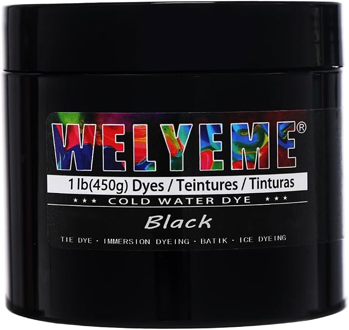 Cold Water Dye Black 1lb, Tie Dye Powder, Fabric Dye Powder by WELYEME