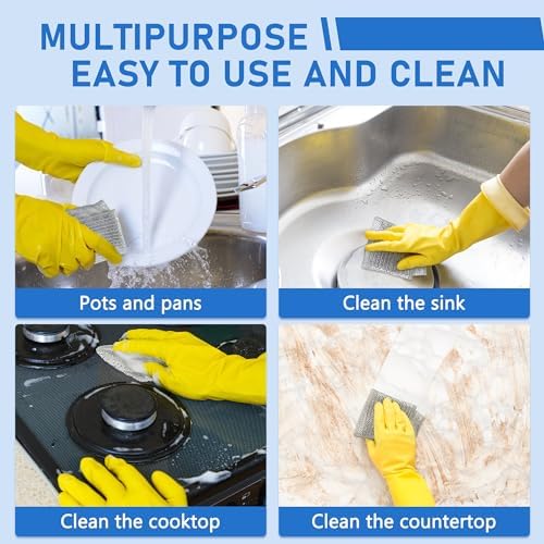 Aidoclip Non-Scratch Steel Wool Dishcloths Kitchen Scrubbers - Image 6