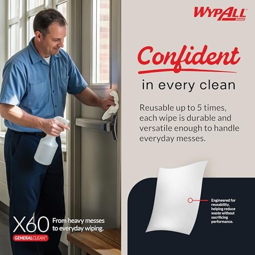 WypAll GeneralClean X60 Multi-Task Cleaning Cloths, 12 x 76 Towels - Image 6