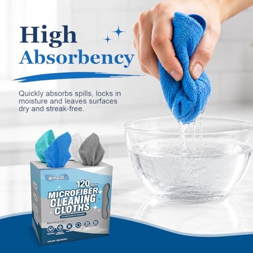 UNIMADE Microfiber Cleaning Cloth, 120 Pack Microfiber Towels - Image 2