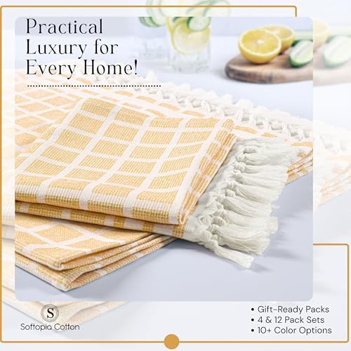 Matrix Dobby Kitchen Towels 12 Pack 100% Cotton, 16x26 Inches, Decorative Tea - Image 5