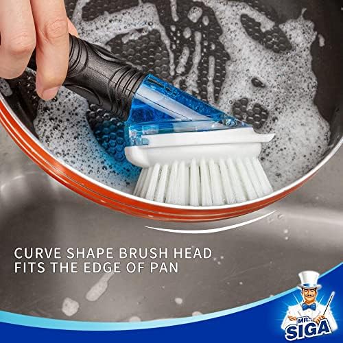 MR.SIGA Soap Dispensing Dish Brush Storage Set, Kitchen Brush - Image 5