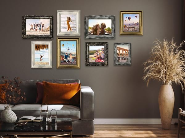 5x5 Picture Frames Set of 4- Rustic Retro Photo Frame - Image 4