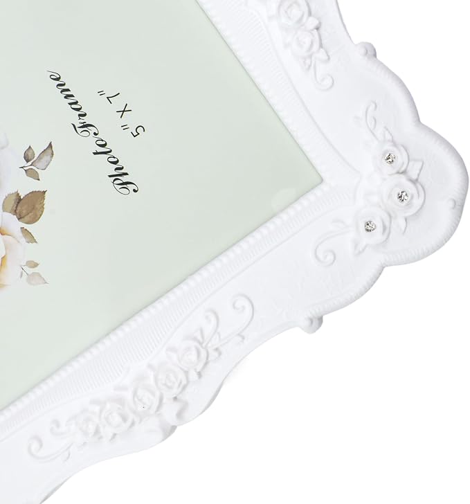 Coshar Rose Flower Design Picture Frame Vintage Photo Frame 5 x 7 Inch | - Image 7
