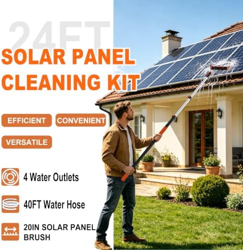 Buyplus 30FT Reach Solar Panel Cleaning Brush Kit - Image 2