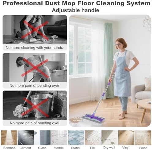 Microfiber Mops for Floor Cleaning, Wet Dry Flat Mop - Image 6