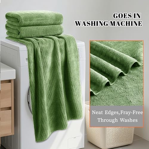 4 Pack Bath Towels Set 35 x 70in Extra Large, Ultra Soft Microfiber - Image 5