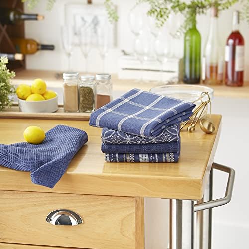 DII Assorted Woven Kitchen Set, French Blue, 5 Piece - Image 4