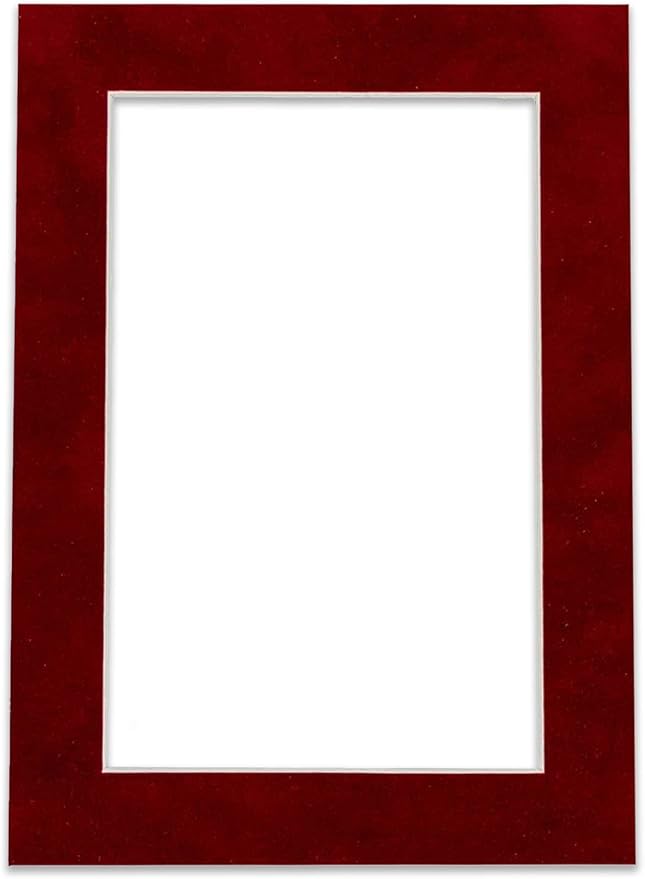 11x14 Mat Bevel Cut for 8.5x11 Photos - Acid Free Bright Red Suede Precut Matboard - For Pictures, Photos, Framing - 4-ply Thickness