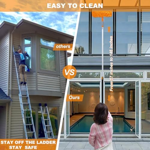 20 Ft+ Reach 2 In 1 Window Squeegee Duster - Image 4
