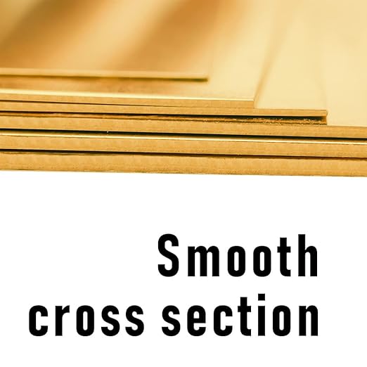 10 Gauge Brass Sheet，H62 Brass Plates Metal 0.098" Thickness x 5.9" Width x 5.9" Lenght, for Models, Crafts, Repairs, Electrical, 1Pcs