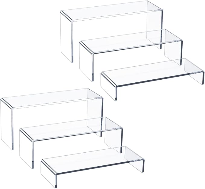 HIIMIEI Acrylic Display Risers, Thickened 5mm Clear Rectangular Risers by HIIMIEI