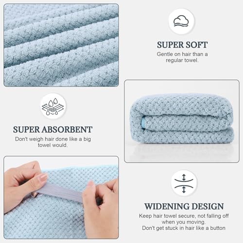 2 Pack Microfiber Hair Towel 41 x 24 inch Soft, Fast Dry - Image 2