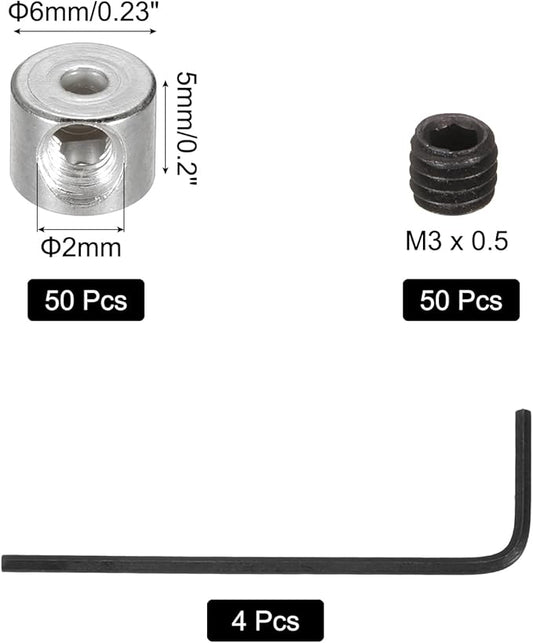MECCANIXITY 50 Pcs Metal Locking Pin Backs, Locking Pin Keepers Clasp 5mm(H) with 4 Wrench Replacement in Storage Case for Badge, Brooch, Silver Tone